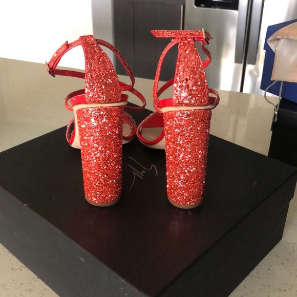Giuseppe Zanotti Red Glitter Heels - Picture 2 of 14